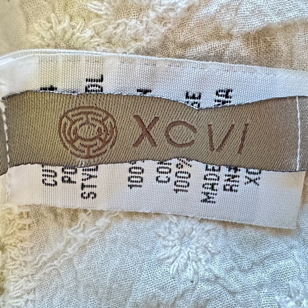 XCVI Ivory Tunic Vintage Rare Crochet Lace and Embroidery Dolman Sleeve Size S-M - Picture 6 of 9